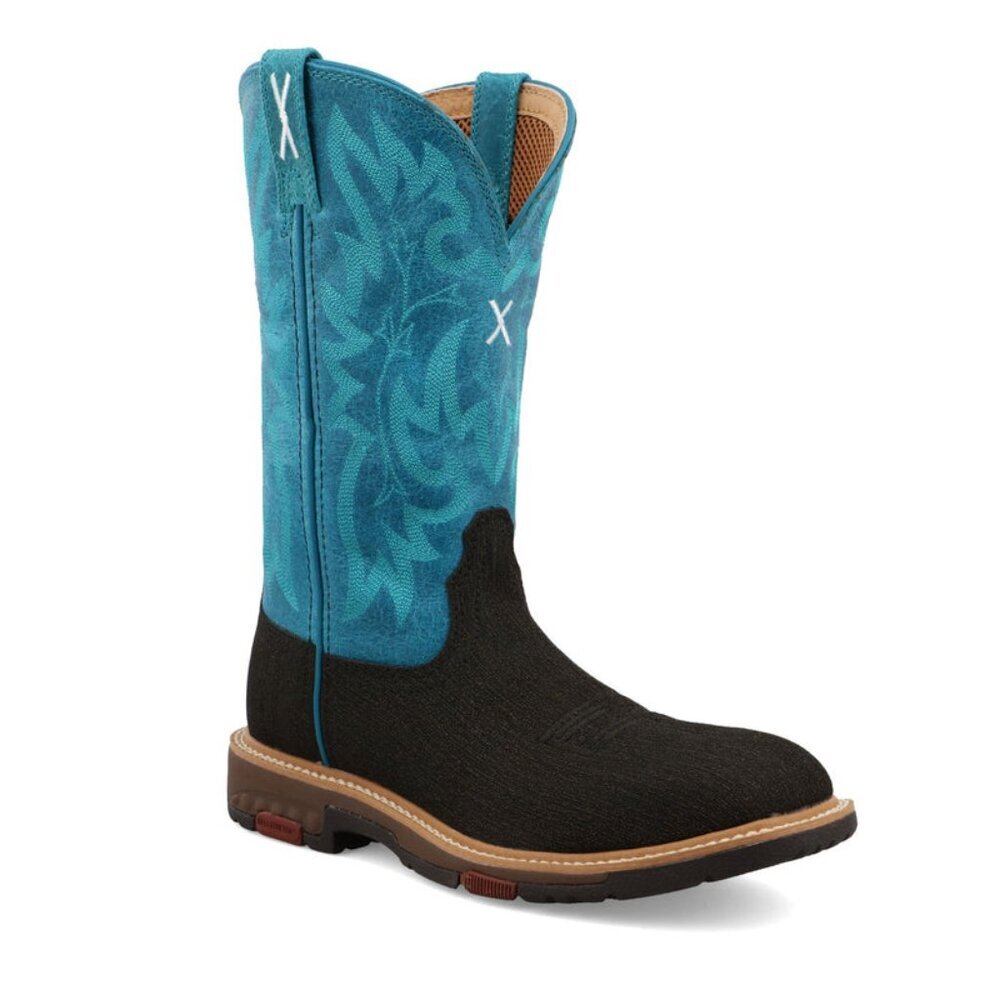 Twisted X Charcoal Suede Turquoise Alloy Safety Toe Working Boot Size 8.5 - Picture 7 of 13